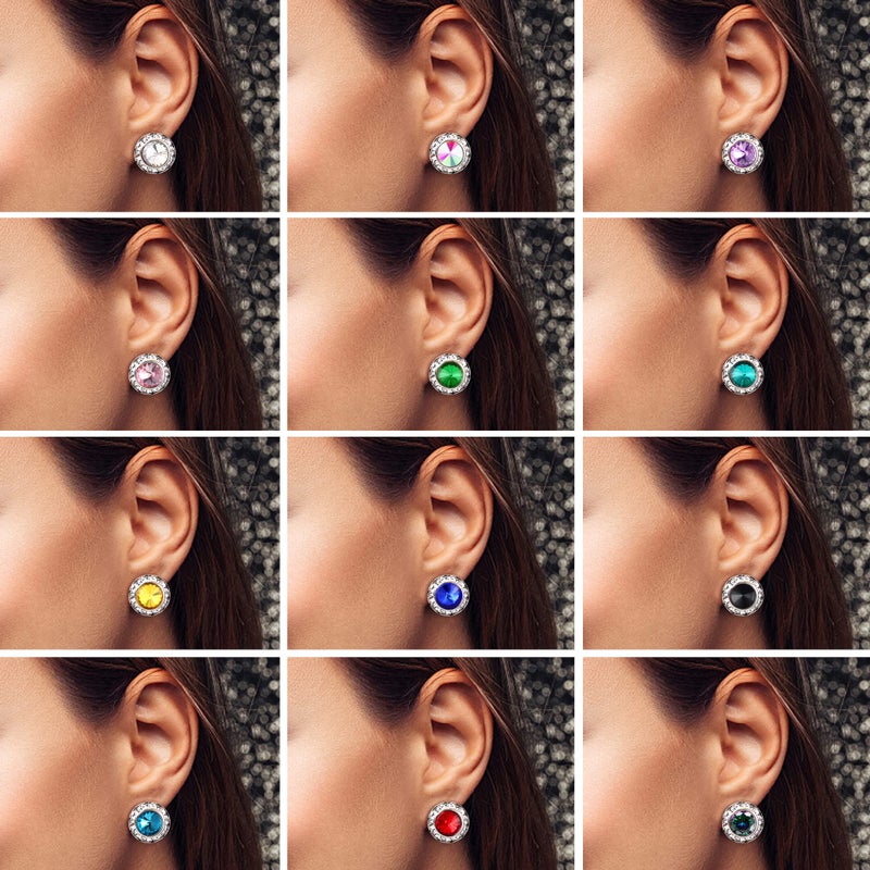 BESTEEL 12 Pairs Hypoallergenic Dance Competition Earrings for Women Acrylic Halo Crystal Rhinestone Stud Earrings Set Multicolor Stage Opera Performance Party 15mm Christmas Stocking Stuffers Gift - Image 4