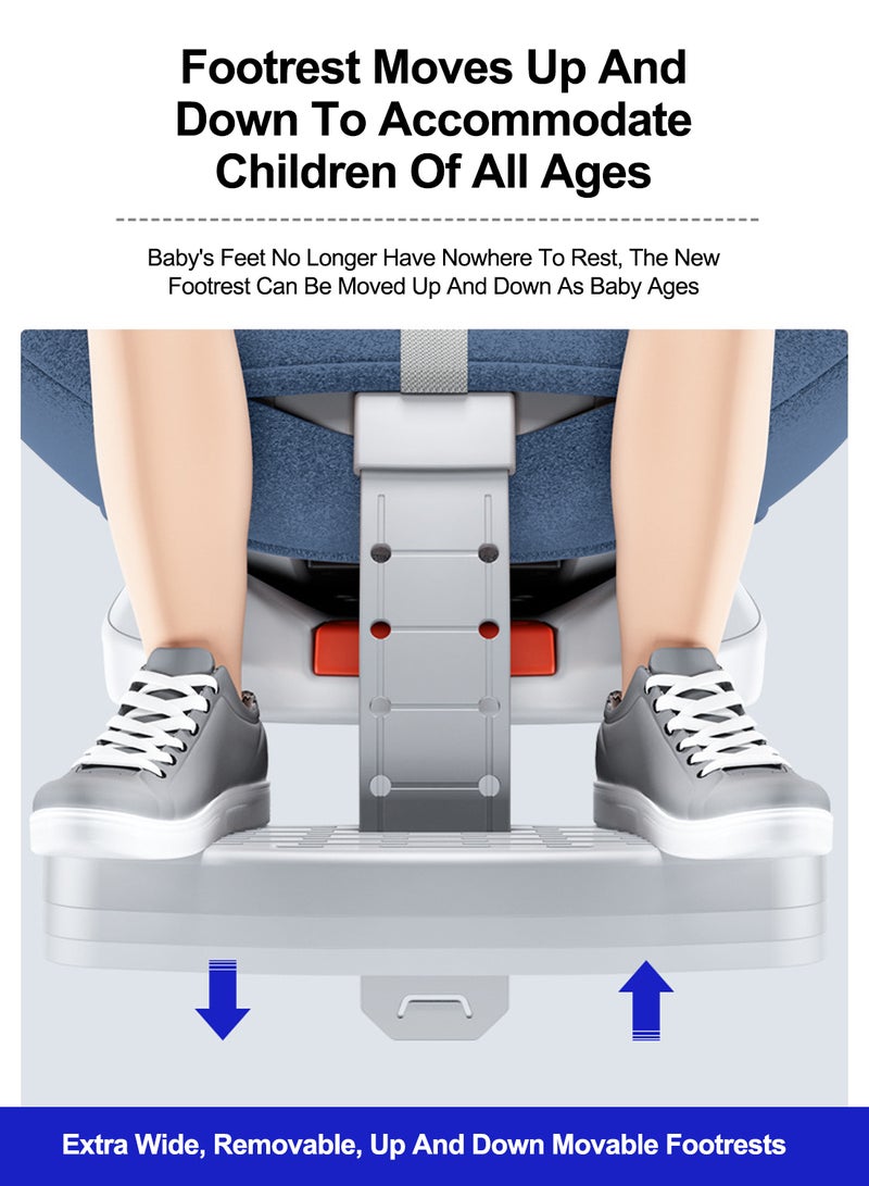 MaBaby Multifunctional Baby Car Seat 360° Rotation Safety Seats Suitable From 0 Months-12 Years With Footrest - Image 4
