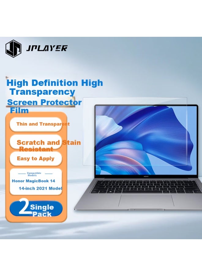 Jplayer Honor Magicbook14 14-Inch Laptop Screen Protector High Definition Anti-Scratch Lcd Film 2-Pack - Image 1