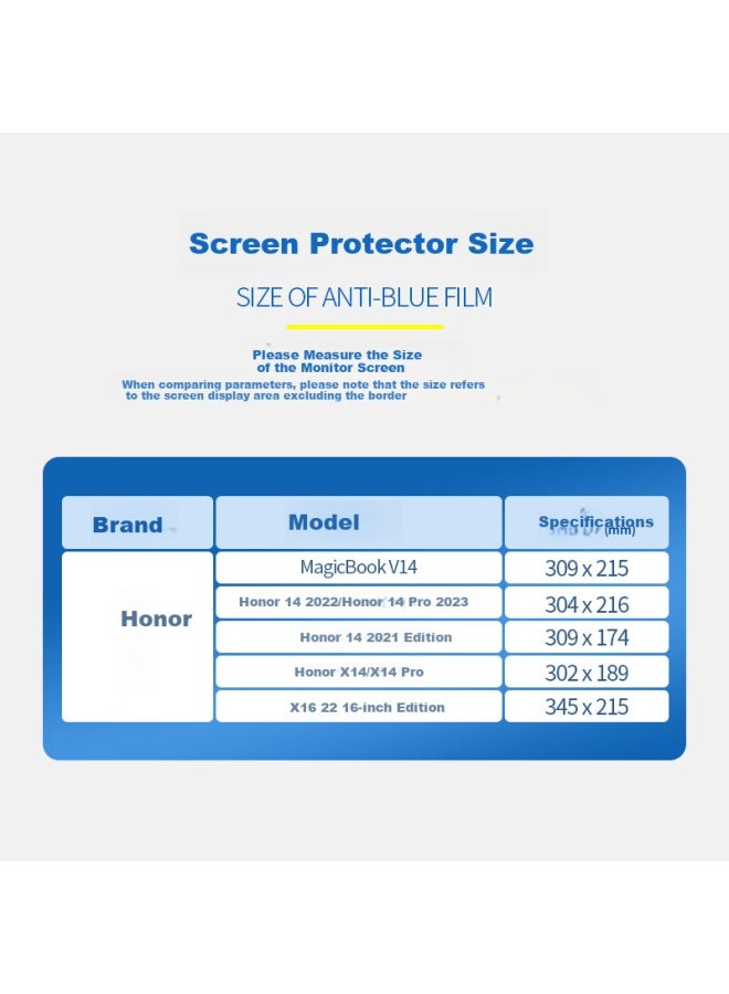 Jplayer Honor Magicbook14 14-Inch Laptop Screen Protector High Definition Anti-Scratch Lcd Film 2-Pack - Image 3