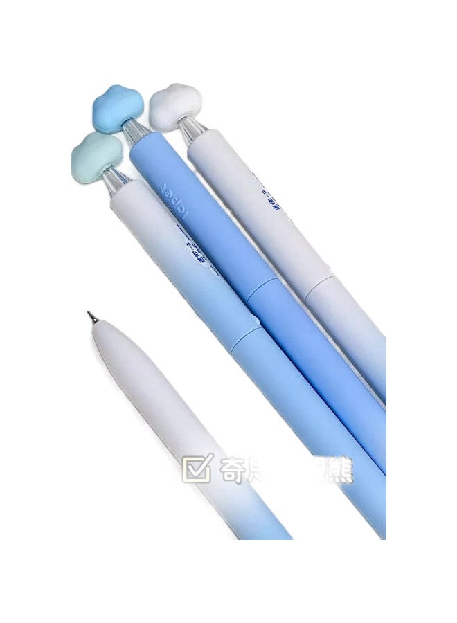 Lopet Cloud Gel Pen, Quick-Drying, High Aesthetic Value, Exam Pen For Students, 0.5Mm Black Pen, Smooth Writing For Middle School Students, Black Ink Pen, Signature Pen, Ballpoint Pen, 4 Pcs, Lt-1397 - Image 2