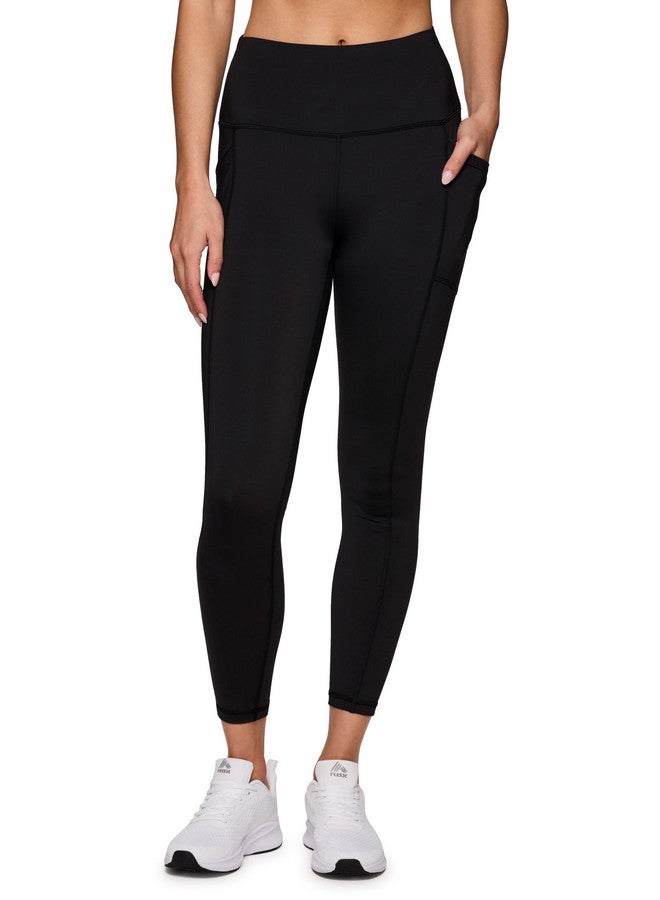 RBX Active High Waisted Squat Proof Ankle Length Leggings For Women, 7/8 Yoga Leggings With Pockets 7/8 Jet Black L  - Image 4