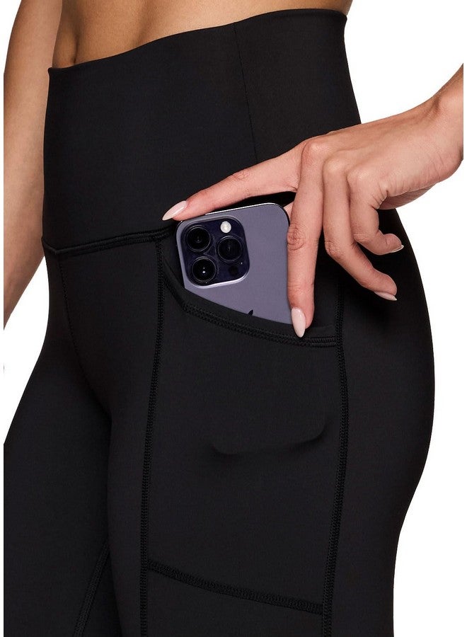 RBX Active High Waisted Squat Proof Ankle Length Leggings For Women, 7/8 Yoga Leggings With Pockets 7/8 Jet Black L  - Image 2