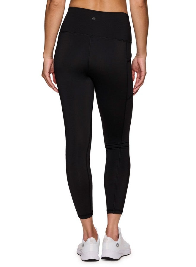 RBX Active High Waisted Squat Proof Ankle Length Leggings For Women, 7/8 Yoga Leggings With Pockets 7/8 Jet Black L  - Image 3