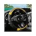 Couslcd Car Steering Wheel Cover 14515inch Leather AntiSlip Car Wheel Cover Protector Safety Comfortable Desgin Universal Auto Steering Wheels Accessories for Cars Truck SUV Yellow - Image 2