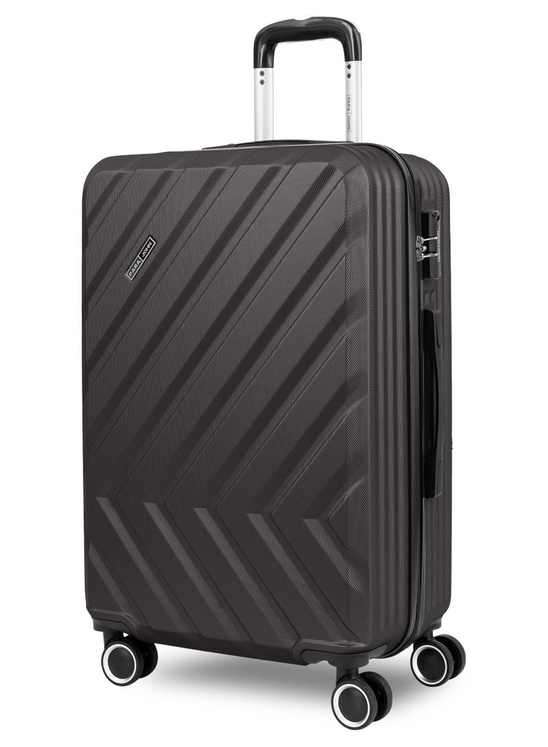 PARAJOHN Chevron 28 Inch Large Check-In Luggage – 30kg Lightweight ABS Hard Shell Trolley Bag with 4 Wheel Spinner & TSA Lock, Dark Grey - Image 1