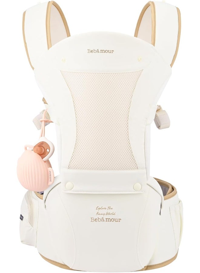 بيبامور Baby Carrier with Hip Seat, All-Position Breathable Mesh Hip Seat  Carrier - Image 1