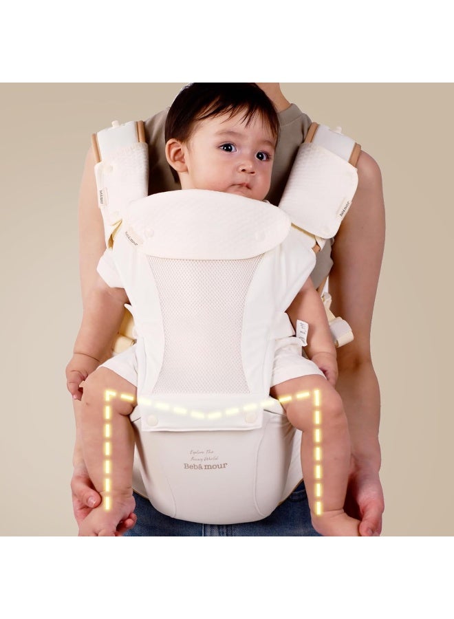 بيبامور Baby Carrier with Hip Seat, All-Position Breathable Mesh Hip Seat  Carrier - Image 2