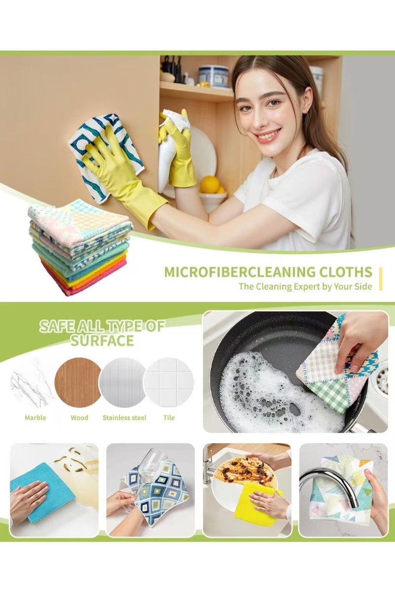مناشف تنظيف من الألياف الدقيقة، خرق، مناشف مطبخ، طقم غسيل سيارات، نوافذ، حمام، قابلة لإعادة الاستخدام، متعددة الأغراض، مستلزمات تنظيف - 30 × 30 سم  (عبوة من 10 قطع) - Image 5