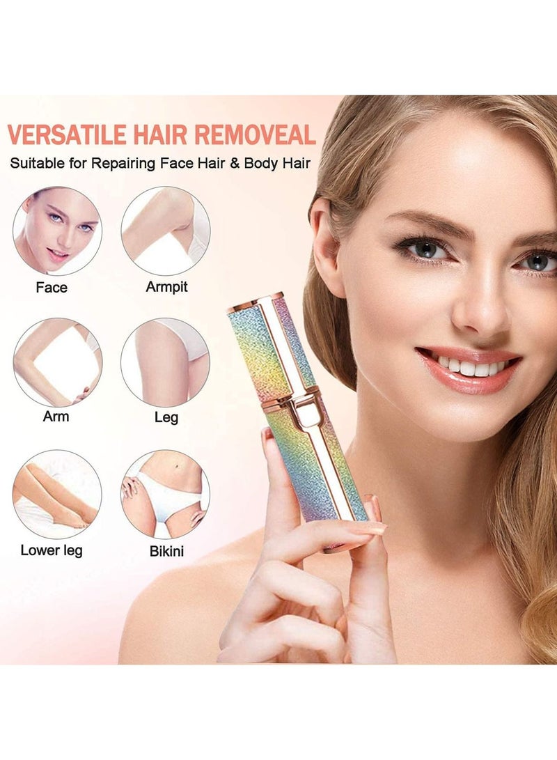 Eyebrow Trimmer and Facial Hair Remover for Women Electric Razor and Painless Hair Remover 2 in 1 Rechargeable Built  in LED Light for Face Lips Nose Body - Image 4