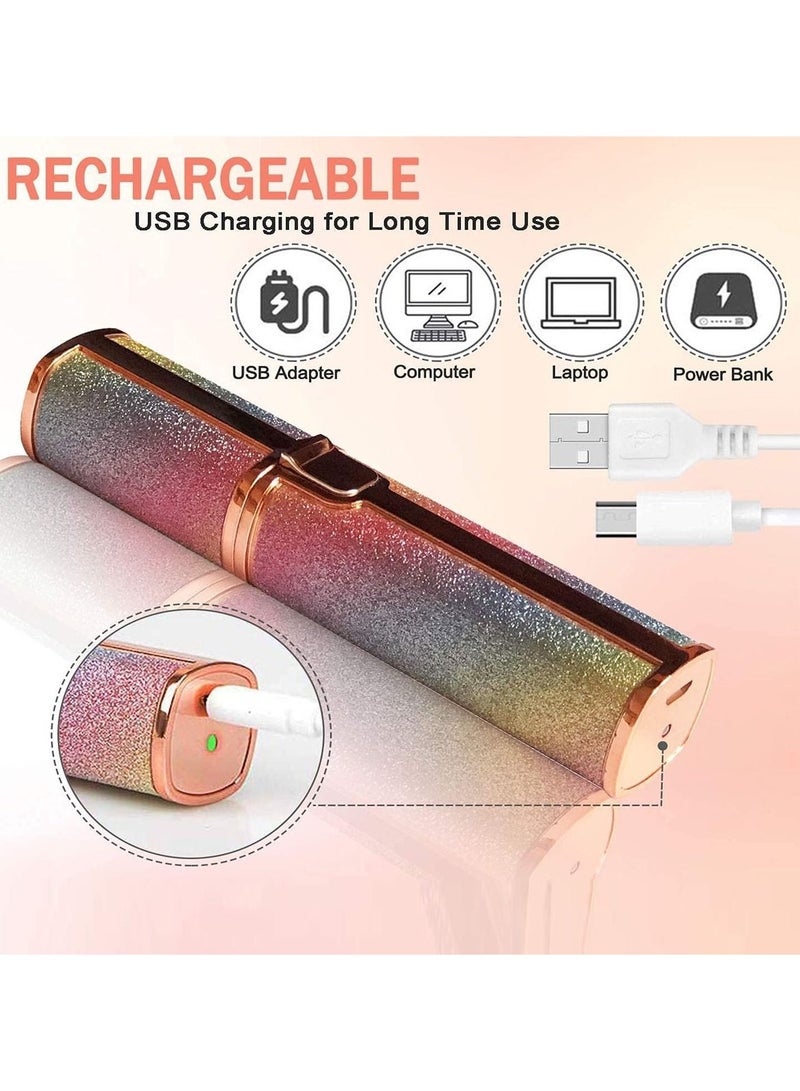 Eyebrow Trimmer and Facial Hair Remover for Women Electric Razor and Painless Hair Remover 2 in 1 Rechargeable Built  in LED Light for Face Lips Nose Body - Image 3
