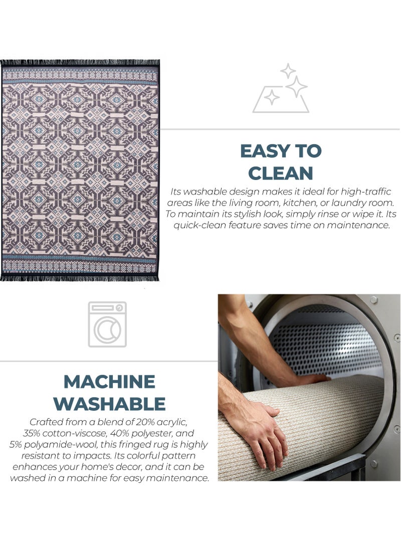 بيج هوم سجادة قابلة للغسيل في الآلة لغرفة المعيشة من **BiggHome SA25AT**، بحجم **47.24 × 70.87 بوصة** - Image 5