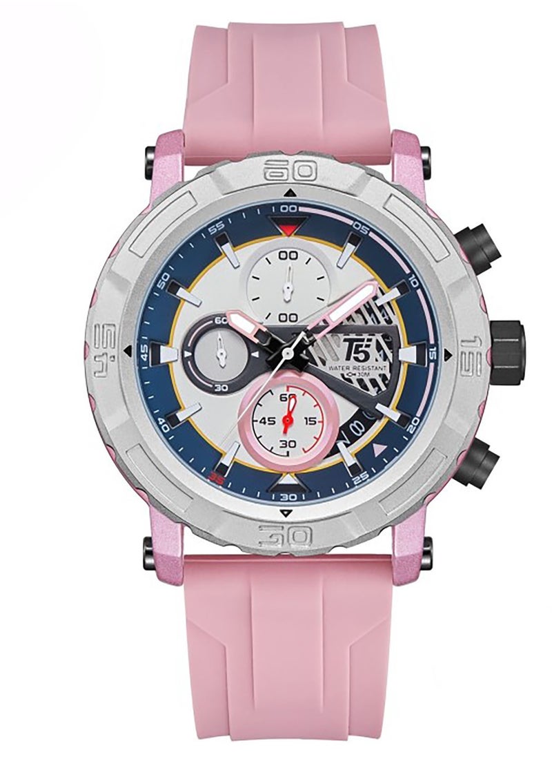 T5 T5 Men's Chronograph Silicone strap Watch  - Image 1