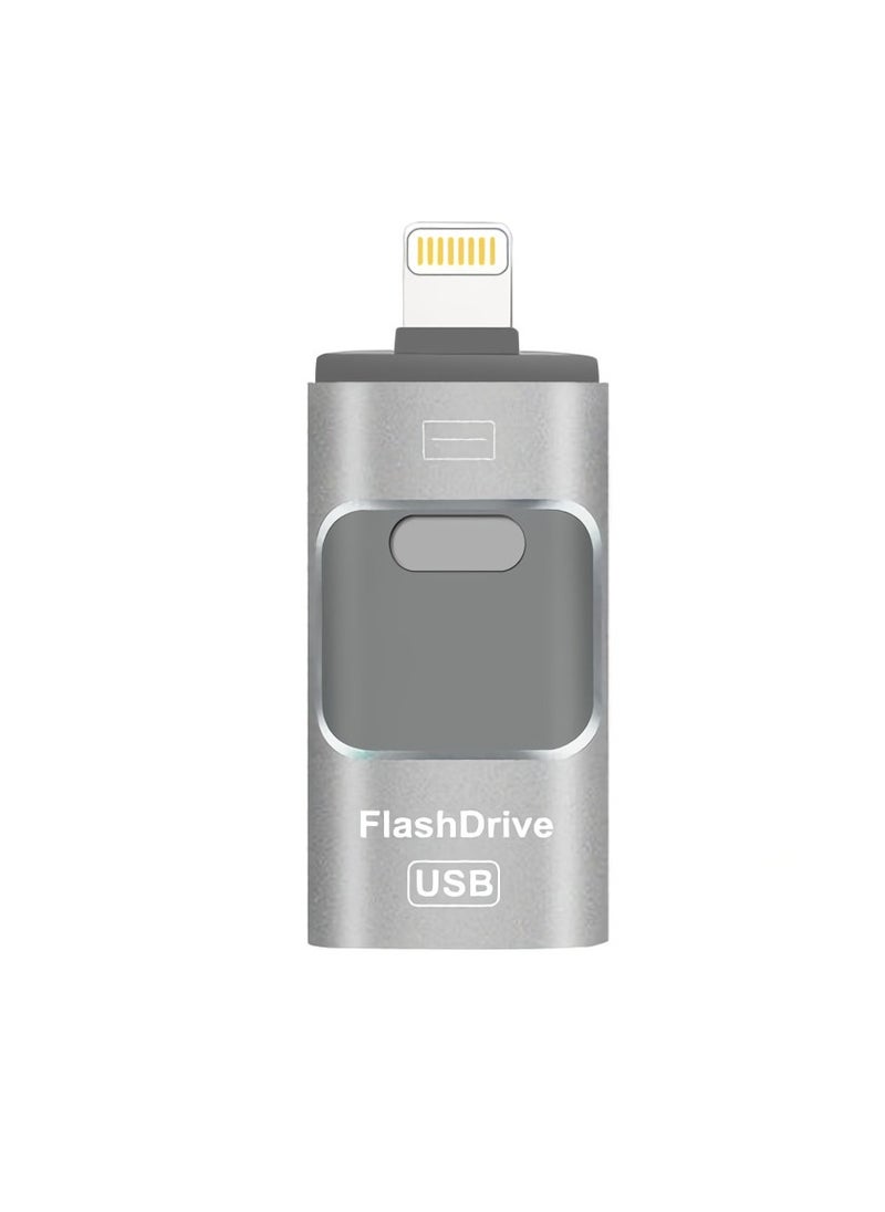 AROAQ - 32GB USB Flash Drive, Shock Proof Durable External USB Flash Drive, Safe And Stable USB Memory Stick, Convenient And Fast I-flash Drive for iphone, (32GB Silver Gray) - Image 1