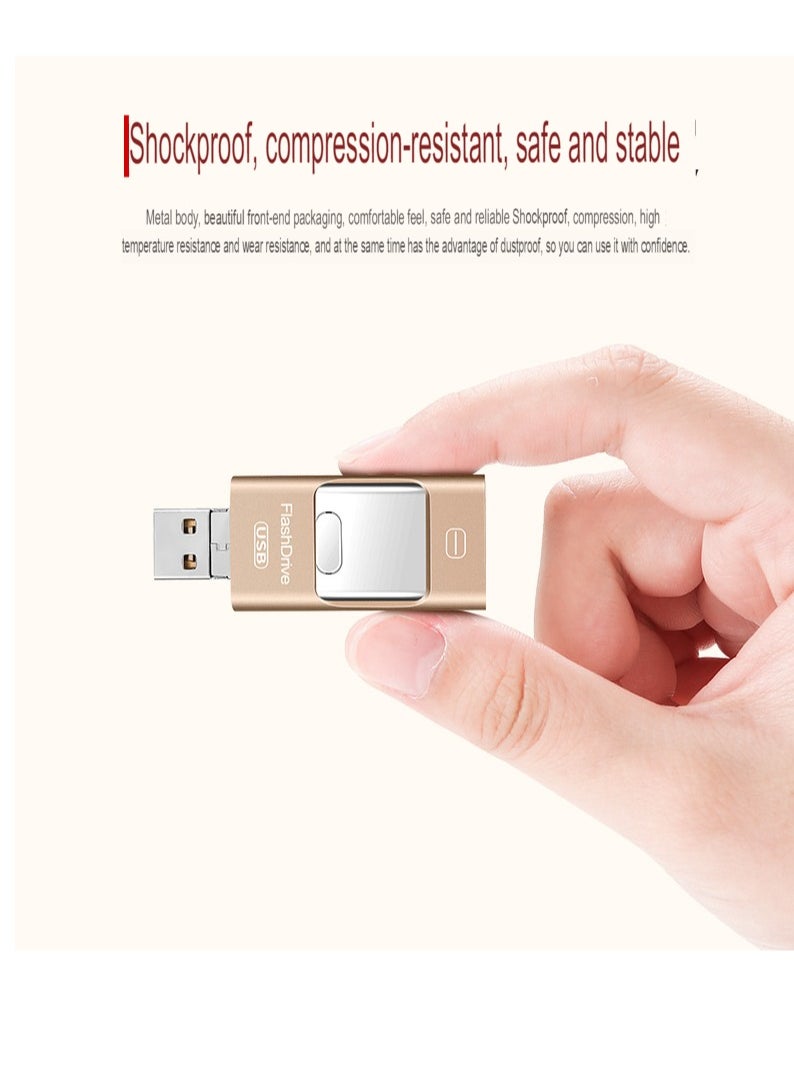 AROAQ - 32GB USB Flash Drive, Shock Proof Durable External USB Flash Drive, Safe And Stable USB Memory Stick, Convenient And Fast I-flash Drive for iphone, (32GB Silver Gray) - Image 1