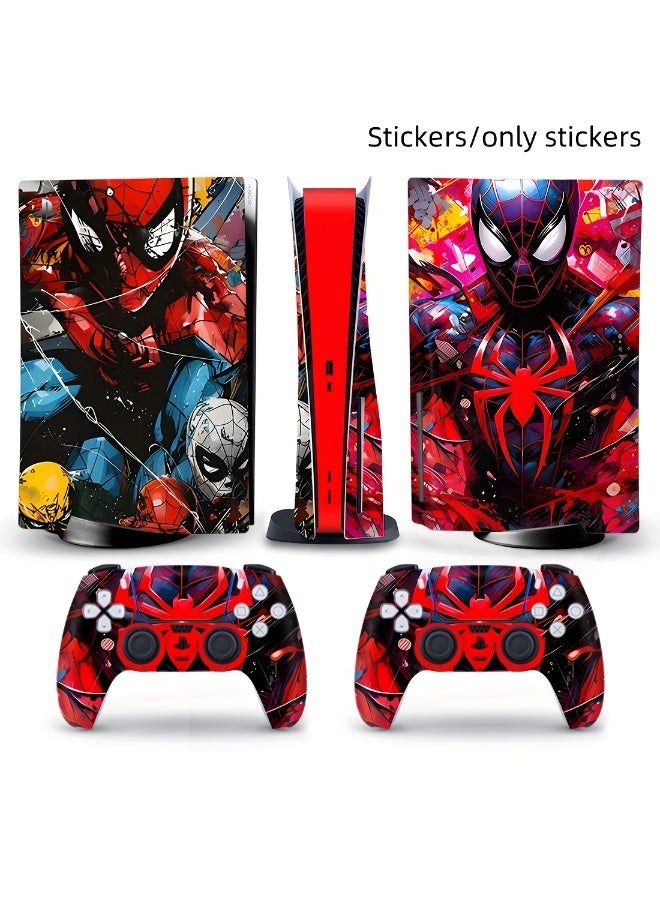 [Only] RED Spider-Man themed Playstation 5 console - Premium vinyl sticker (disc drive) - Waterproof andDecals dustproof Eye-catching illustration design - Image 1