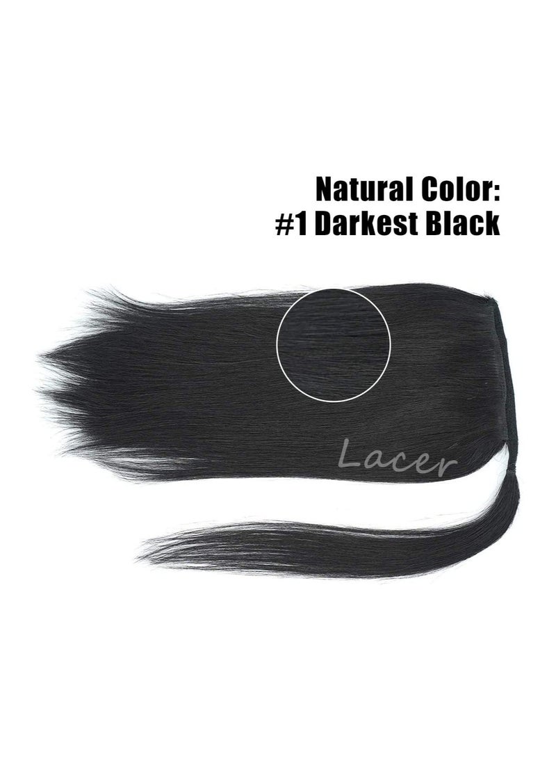 إستيل وصلات ذيل الحصان، وصلات ذيل الحصان بشعر طبيعي 100%، قطعة شعر حقيقية مع معجون سحري ومشط للنساء - Image 4