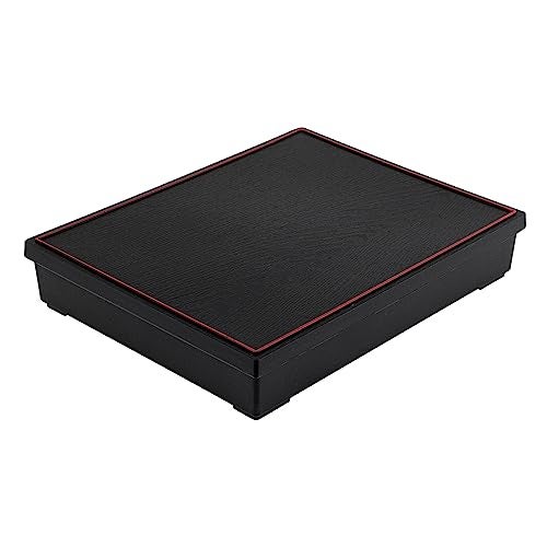 Restaurantware-12.2 x 9.8 x 2.4 Inch Compartment Lunch Container, 1 Japanese Style Adult Lunch Container - With 6 Compartments, Greaseproof, Black & Red Plastic Divided Meal Box, Hot & Cold Food - Image 2