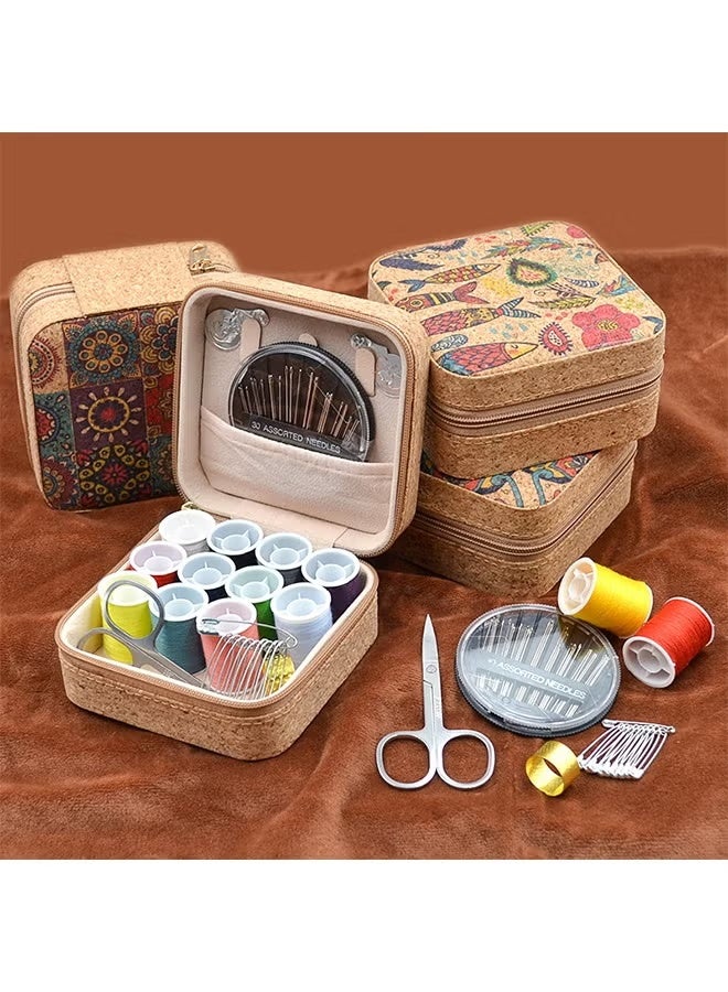 Mini Travel Sewing Kit Leather Case, Small Sewing Kit for Adults and Beginners, Basic Needle and Thread Kit for Emergency Hand Sewing Repair Supplies - Image 4