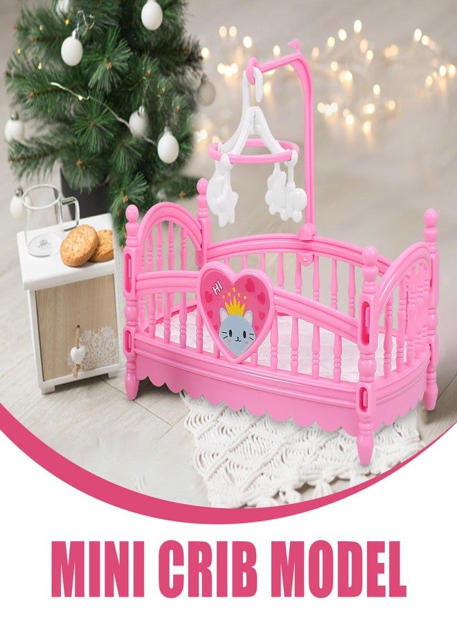 TOYANDONA 2pcs Mini Doll Cribs, Miniature Doll Beds Dollhouse Crib with Mobile for Mini House Furniture Set Miniature Dollhouse Furniture Accessories Model Decoration - Image 3