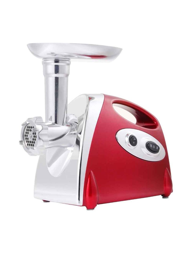 ارواق مفرمة لحم كهربائية، صانعة نقانق لحم مفرمة للمطبخ متعددة الوظائف، مفرمة طعام كهربائية محمولة سهلة الاستخدام، معالج طعام متين، قطاعة لحوم كهربائية، (قطعة واحدة، أحمر) - Image 1