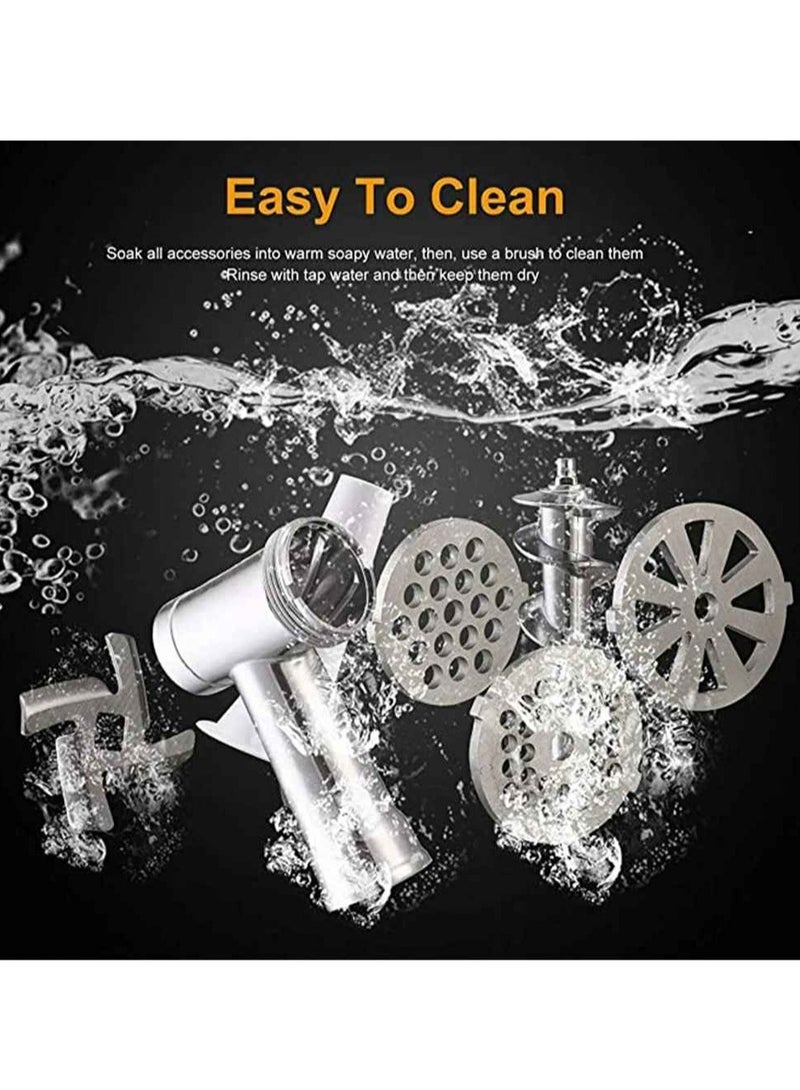 ارواق مفرمة لحم كهربائية، صانعة نقانق لحم مفرمة للمطبخ متعددة الوظائف، مفرمة طعام كهربائية محمولة سهلة الاستخدام، معالج طعام متين، قطاعة لحوم كهربائية، (قطعة واحدة، أحمر) - Image 2