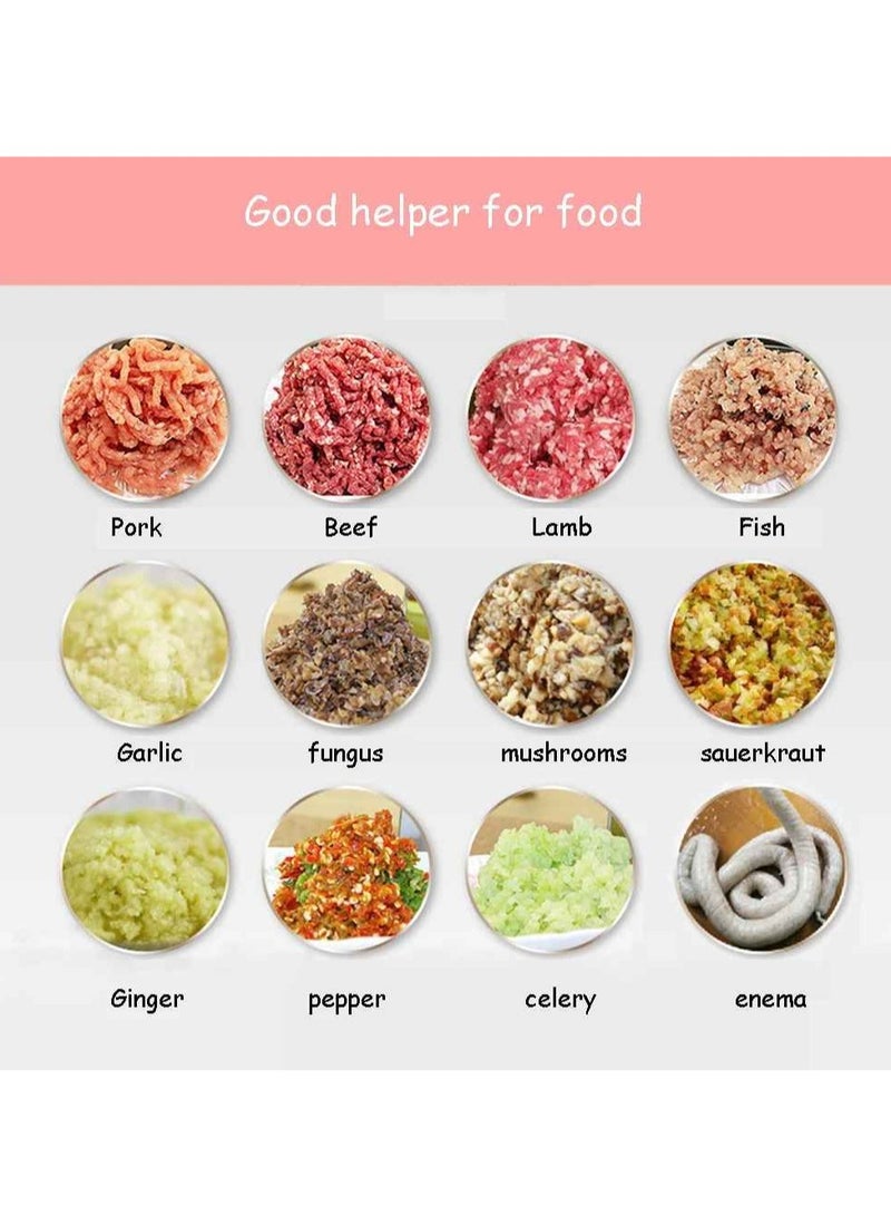 ارواق مفرمة لحم كهربائية، صانعة نقانق لحم مفرمة للمطبخ متعددة الوظائف، مفرمة طعام كهربائية محمولة سهلة الاستخدام، معالج طعام متين، قطاعة لحوم كهربائية، (قطعة واحدة، أحمر) - Image 3