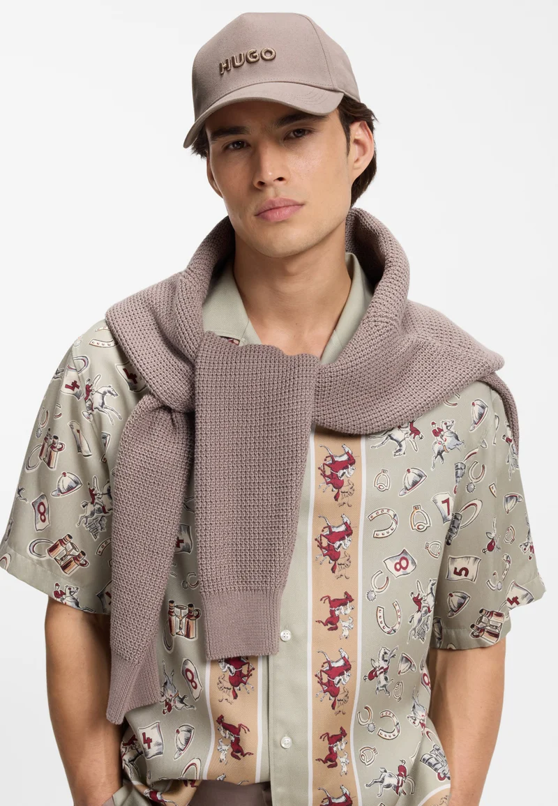HUGO Light Brown Cotton-twill cap with logo for Men | Best Price UAE