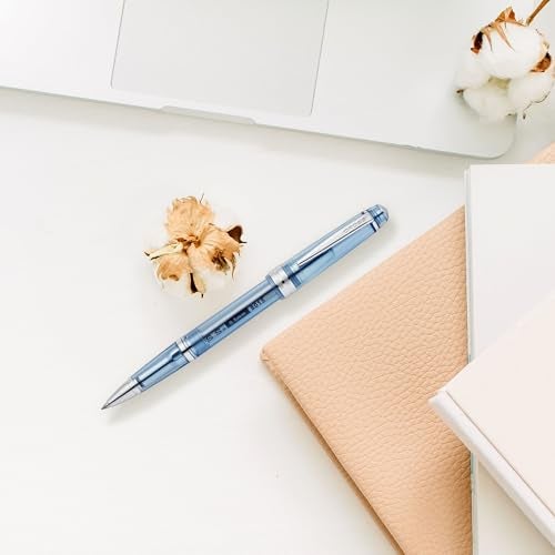 Cross Bailey Light Translucent Navy-Blue Resin Rollerball Pen - Professional Pen for Effortless Writing - Journaling, Note-Taking & More - Black Ink - Easy Handling - Includes Gift Box - Image 3
