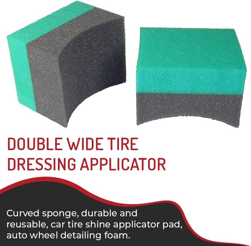 Hi-Tech Tire Dressing Applicator 12 Pack - Durable and Reusable, Contoured Tire Shine and Dressing Sponge for Your Car's Wheels - Image 2