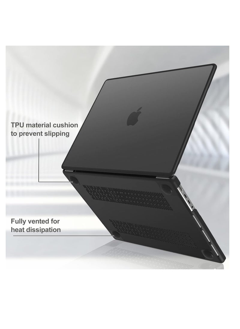 Generic Case Compatible for Macbook Pro 16 inch M3 A2991 M2 A2780 M1 A2485 Pro 2024 2021 Release Plastic Hard Shell case Cover for MacBook Pro 16 inch Color Black  - Image 2