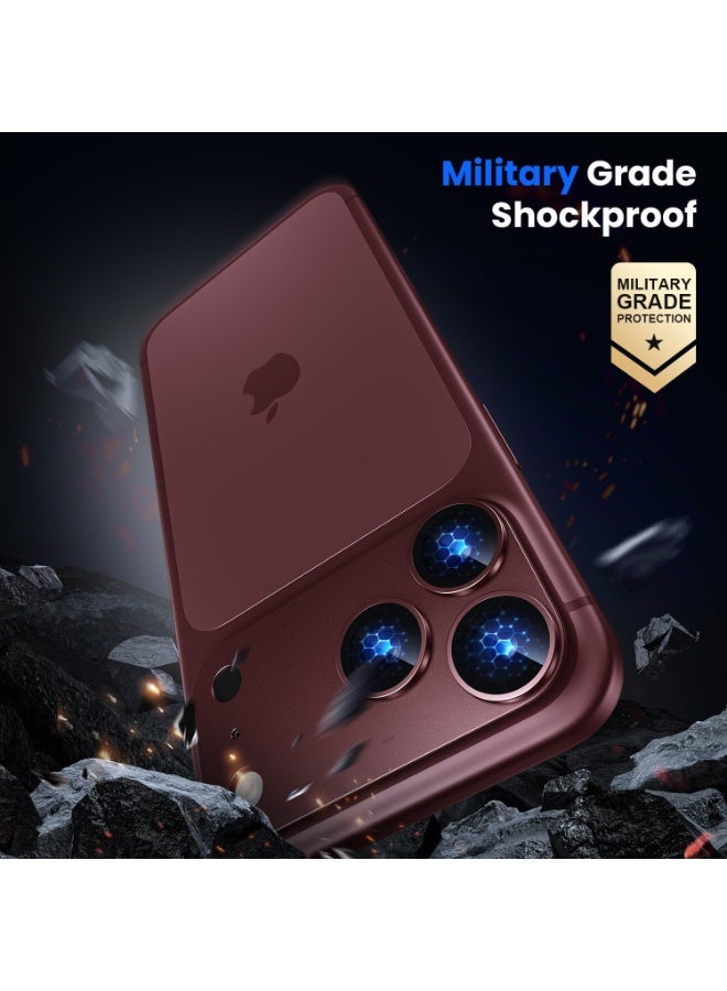 ELTRAZONE iPhone 18 Pro Camera Lens Protector, Military Grade Matte Aluminum Alloy, Shatterproof Tempered Glass Camera Cover, Strong Adhesion, Scratch Resistant Full Coverage Lens Guard, Burgundy - Image 4