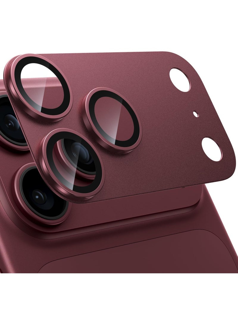 ELTRAZONE iPhone 18 Pro Camera Lens Protector, Military Grade Matte Aluminum Alloy, Shatterproof Tempered Glass Camera Cover, Strong Adhesion, Scratch Resistant Full Coverage Lens Guard, Burgundy - Image 1