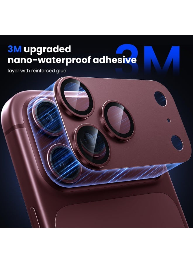 ELTRAZONE iPhone 18 Pro Camera Lens Protector, Military Grade Matte Aluminum Alloy, Shatterproof Tempered Glass Camera Cover, Strong Adhesion, Scratch Resistant Full Coverage Lens Guard, Burgundy - Image 5