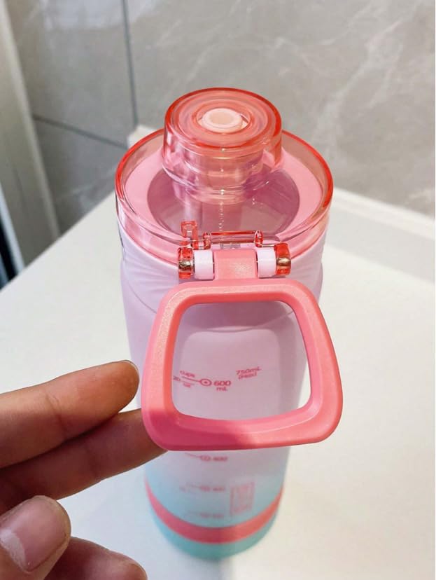SKOFRI Fridge Water Bottle with Plastic Cap Leak proof breakproof Wide mouth Easy to Clean Best Usage for OfficeSchoolCollege Sports Water Bottle BPA Free Leak Proof 750ml Pink - Image 3