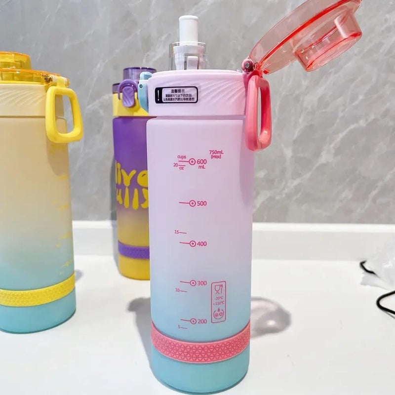 SKOFRI Fridge Water Bottle with Plastic Cap Leak proof breakproof Wide mouth Easy to Clean Best Usage for OfficeSchoolCollege Sports Water Bottle BPA Free Leak Proof 750ml Pink - Image 4