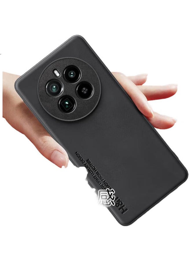 Hotfire Phone Case For Realme Gt 5 Pro, Realme Gt 5 Pro Protective Cover, Upgraded Skin-Like Lambskin Matte Lens Full Protection Silicone Case For Men And Women - Midnight Black - Image 2