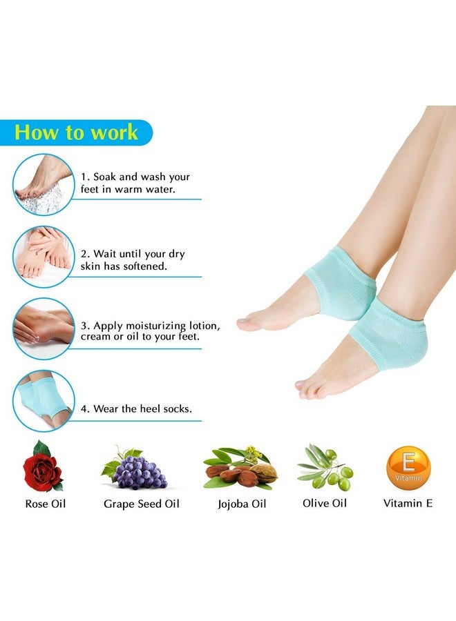 RUDRESHWAR Moisturizing Silicone Gel Heel Pad Socks(1- Pair) Silicone Gel Heel Pad Socks For Pain Relief (2-Pair) With Heel Protector Insole Cups (1- Pair) Pack Of 4,Multicolour - Image 3