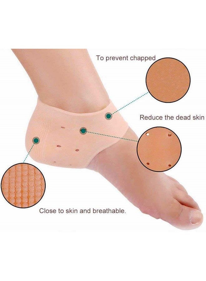RUDRESHWAR Moisturizing Silicone Gel Heel Pad Socks(1- Pair) Silicone Gel Heel Pad Socks For Pain Relief (2-Pair) With Heel Protector Insole Cups (1- Pair) Pack Of 4,Multicolour - Image 5