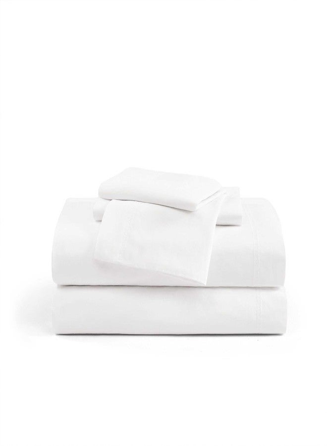 Tommy Bahama - Sheets, Cotton Percale Bedding with Matching Pillowcases, Crisp & Breathable, Deep Pocket, Fully Elasticized (Solid White, King) - Image 1