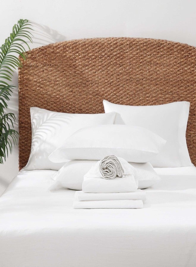 Tommy Bahama - Sheets, Cotton Percale Bedding with Matching Pillowcases, Crisp & Breathable, Deep Pocket, Fully Elasticized (Solid White, King) - Image 4