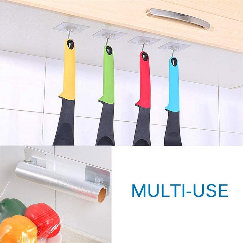 Hsxfl 30 PCS Adhesive Hooks Wall Hanger Hook 13lbMax Bathroom Kitchen Transparent Reusable Seamless Scratch Wall Hooks for Bathrobe Coats Ceiling HangerHanging Waterproof Plastic Hooks - Image 4