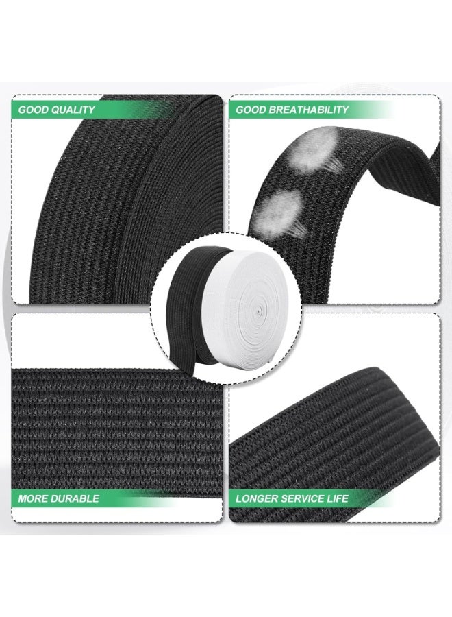 Peachjoy Elastic for Sewing 20mm, 7 Meters Black and White Elastic, Flat Sewing Elastics Heavy Stretch High Elasticity with Scissor, Stretchable Waistband for DIY, Wig Band, Trouser, Headbands (2Pcs) - Image 5