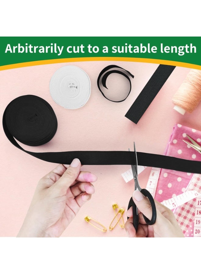 Peachjoy Elastic for Sewing 20mm, 7 Meters Black and White Elastic, Flat Sewing Elastics Heavy Stretch High Elasticity with Scissor, Stretchable Waistband for DIY, Wig Band, Trouser, Headbands (2Pcs) - Image 4