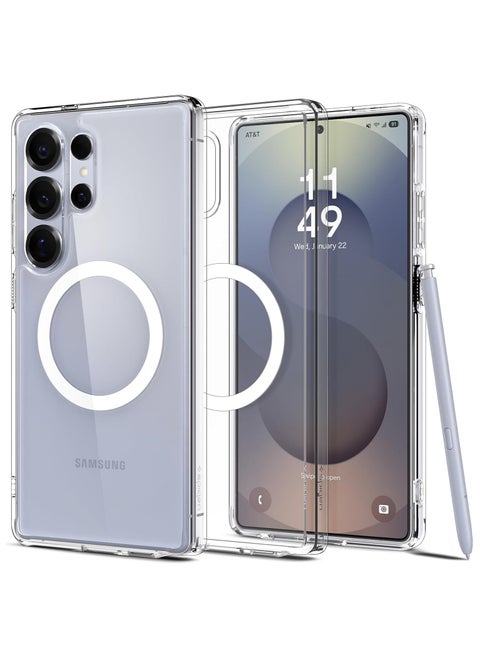 Ultra Hybrid MagFit for Samsung Galaxy S25 ULTRA Case Cover with MagSafe (2025) - Clear White