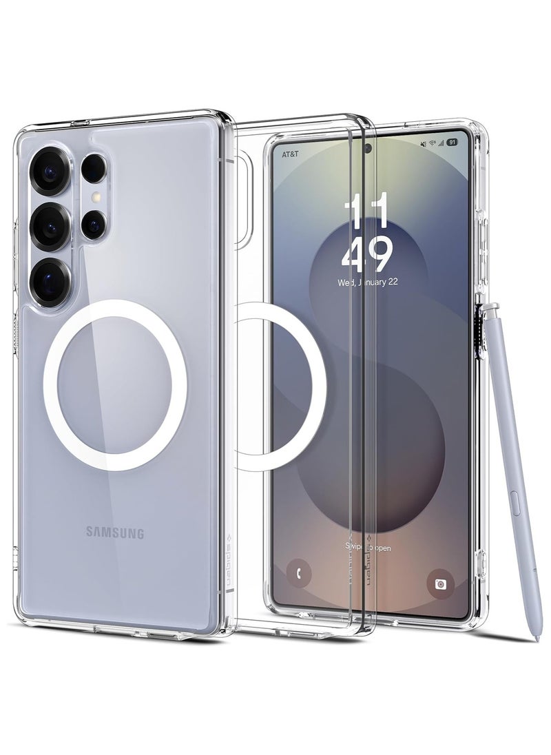 Spigen Ultra Hybrid MagFit for Samsung Galaxy S25 ULTRA Case Cover with MagSafe (2025) - Clear White  - Image 1