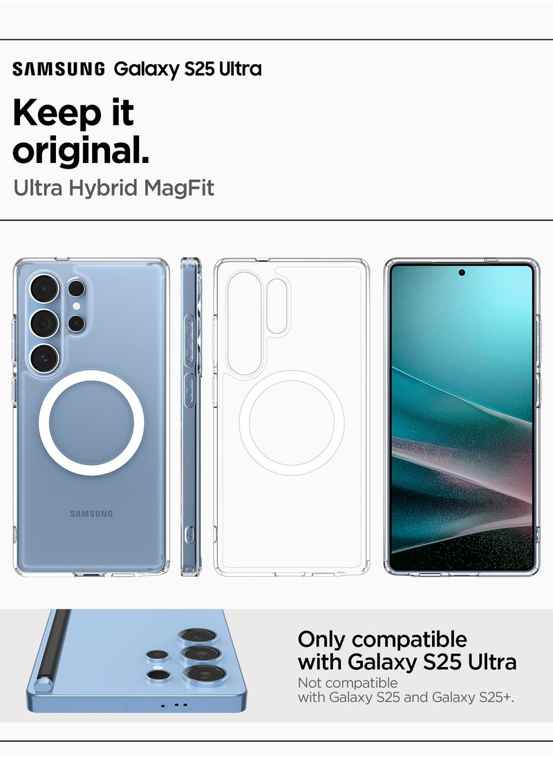 Spigen Ultra Hybrid MagFit for Samsung Galaxy S25 ULTRA Case Cover with MagSafe (2025) - Clear White  - Image 2