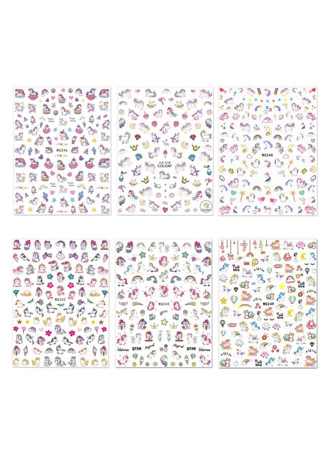 كونسيت ملصقات أظافر (1200 تصميم) ملصقات فنية ذاتية اللصق ثلاثية الأبعاد لأظافر قوس قزح الماسية لتزيين الأظافر للأطفال والبنات وحفلات أعياد الميلاد هدية لصالون الأظافر - Image 4