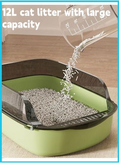 Berma Baby Large Detachable Cat Litter Box,Semi-closed Cat Potty Tray Toilet Anti-Splashing Cat Supplies with Plastic Scoop & Deodorizing Bag Easy Clean No Smell Kitty (Grey)  - Image 5
