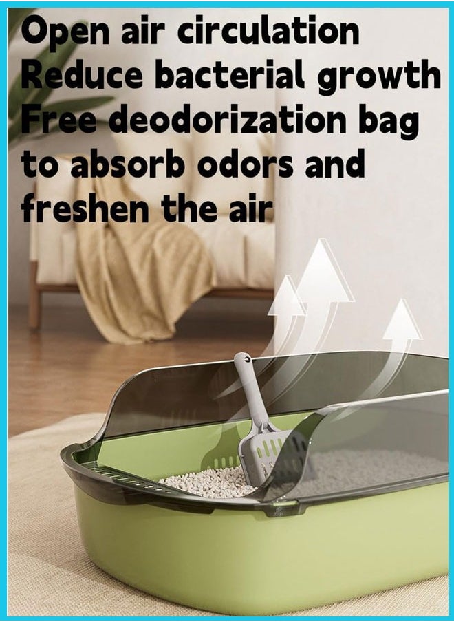 Berma Baby Large Detachable Cat Litter Box,Semi-closed Cat Potty Tray Toilet Anti-Splashing Cat Supplies with Plastic Scoop & Deodorizing Bag Easy Clean No Smell Kitty (Grey)  - Image 3